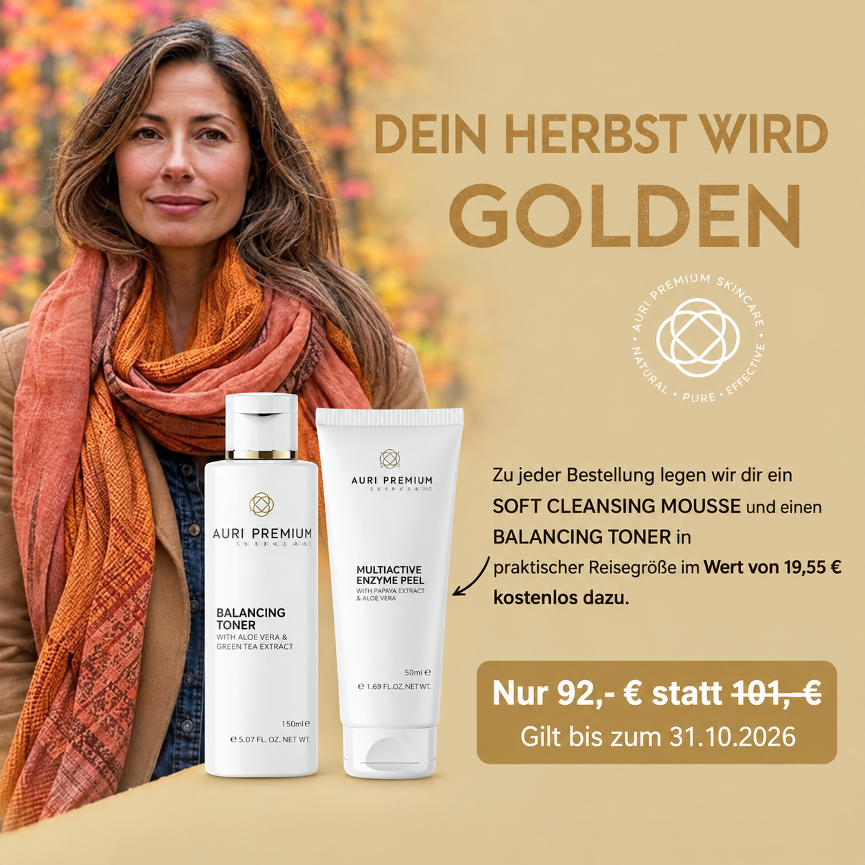 Goldener Herbst mit AURI Skincare Oktober 2026 | MULTI ACTIVE ENZYME PEEL + PHYTO TONIC – Bild 1